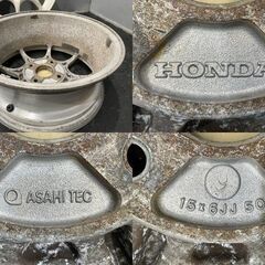 HONDA ホンダ DC2 インテグラ 純正ホイール ASAHI TEC 15インチ 4本 6J4HPCD114.3+50　(VHV709)クレジットカード QRコード決済可能