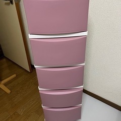 ピンク色衣装ケース5段