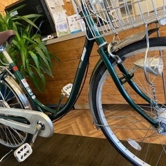 前後タイヤ・チューブ新品！】LEDオートライト 26インチ自転車 モス