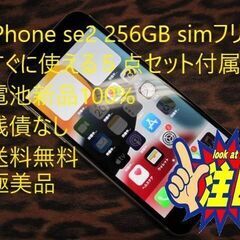 極美品アップル iPhone se2 256GB シムフリー バ...