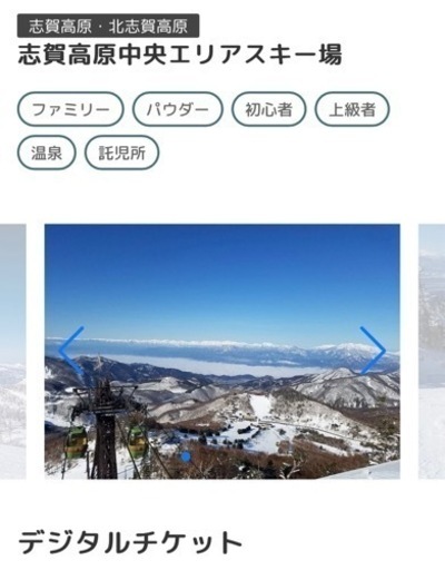 即使用可】志賀高原スキー場 中央エリア専用の1日リフト３人分 - その他