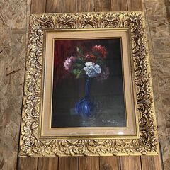 『バラ』沢野秀時画（昭和50年）額縁付●D092G018