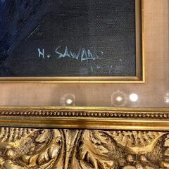 『バラ』沢野秀時画（昭和50年）額縁付●D092G018