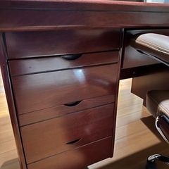 極美品】高級品セット_社長デスク+椅子 皮革 【最終値下げ】【3月