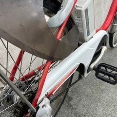 引き取り限定】電動アシスト自転車レッド系 3.1ahバッテリー