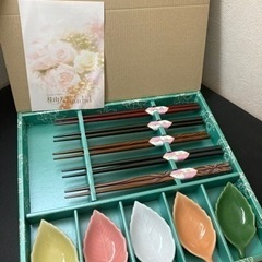 【未使用品】桂由美　箸&醤油皿セット