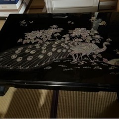 ローテーブル　韓国螺鈿漆塗り　USED