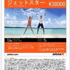 【ネット決済・配送可】送料無料　38000円分　jetstar ...