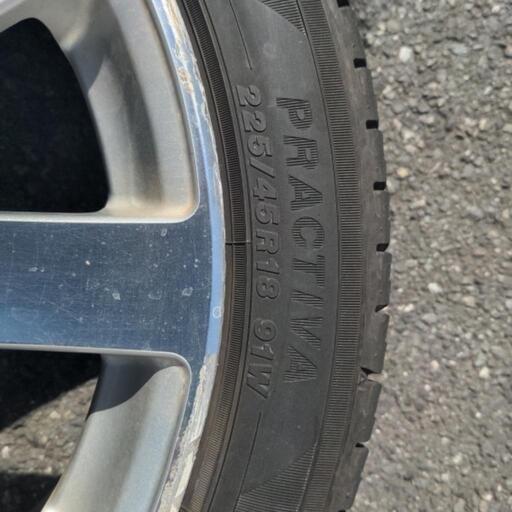 中古タイヤ4本 225/45/18 最新 ホイール18×7 1/2JJ2本 18 