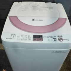シャープ　全自動洗濯機　ES-GF60N-P　風乾燥・風呂ポンプ...
