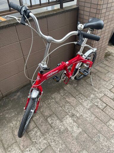 リサイクルショップどりーむ荒田店　No589 エコNo15733X 折りたたみ自転車　カリブー　ミニベロ　ギア切り替え付き♪　CARIBOU 定価約４万！　軽くて乗り心地抜群です♪　 リサイクルショップどりーむ荒田店 No589 エコNo15733X 折りたたみ