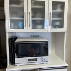 【中古】食器棚（ホワイト）