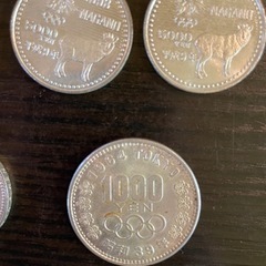 1998長野5,000円硬貨 1964東京1,000円硬貨