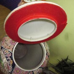 R524 有田焼 三段壺 大型壺 飾壷 花鳥  古美術品 USED・美品