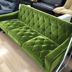 カリモク60 3人掛けソファー モケットグリーン 【トレファク上福岡】