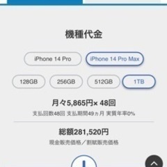 激安新品未開封iPhone14ProMax 1TB