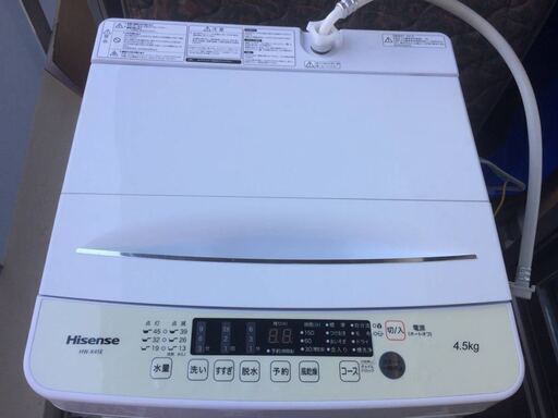 ハイセンス 全自動 洗濯機 4.5kg ホワイト HW-K45E