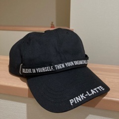 ピンクラテ　帽子　キャップ　黒