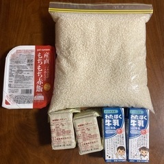 食品　お米　赤飯　牛乳　保存食　ビスケット