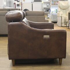 (Y)北大前! 札幌 引取 unico/ウニコ MOOTO/モート 電動リクライニング レザーソファ 2シーター 2人掛け ブラウン 家具 2000623 