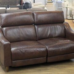 (Y)北大前! 札幌 引取 unico/ウニコ MOOTO/モート 電動リクライニング レザーソファ 2シーター 2人掛け ブラウン 家具 2000623 