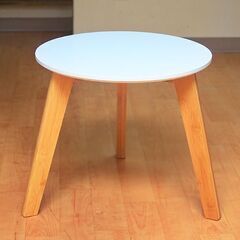ローテーブル / 木製 / 円形 / 白 / 小型