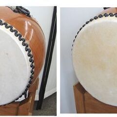 ☆ 小路楽器店 和太鼓 打面1尺(約30cm)×胴高約38cm 耳なし 台付き/バチ付き 宮太鼓 長胴太鼓 くり貫き胴 札幌 東区 北20条店