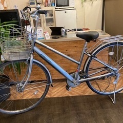 【ブリヂストンアルベルト！後輪タイヤ新品！】LEDオートライト　内装３段　27インチ自転車　シルバー