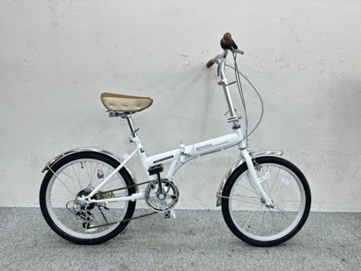 【超美品】折り畳み自転車　20インチ　ホワイト系