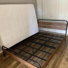 ニトリ ダブルベ ッド&マット 美品おしゃれアイアン
