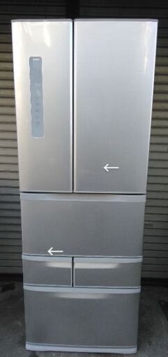 東芝 6ドア冷蔵庫 GR-M50FP 501L シルバー17年製  配送無料