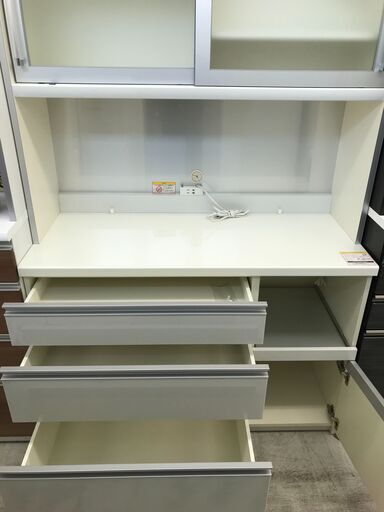 新入荷！！ パモウナ キッチンボード 食器棚 ホワイト 幅(W)1200mm 