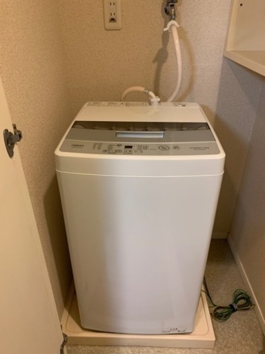 受付終了【美品】2021年製AQUA全自動電気洗濯機AQW-S45JBK