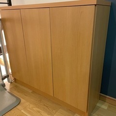 家具こうば オガモク カウンター下収納 プッシュ扉90（高さ80cm）完成品