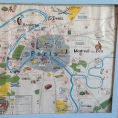 フレーム付き　パリ地図ポスター