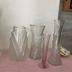 【北一硝子】花瓶(フラワーベース)４つ