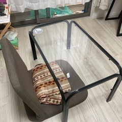 グラスローテーブル／座椅子