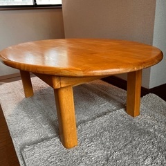楕円型　木製ローテーブル