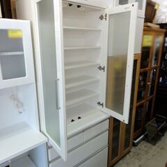 食器棚 キッチンボード 幅80cm キッチン収納 ホワイト 収納棚 札幌市 