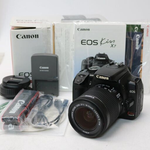 激安超安値 レンズキット X7 Kiss EOS デジタル一眼レフカメラ 097)Canon EF-S18-55mm キャノン 取説あり 元箱 STM IS F3.5-5.6 デジタル一眼
