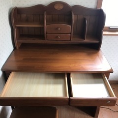 天然木 学習机、椅子、脇卓セット ピーターラビットシリーズ