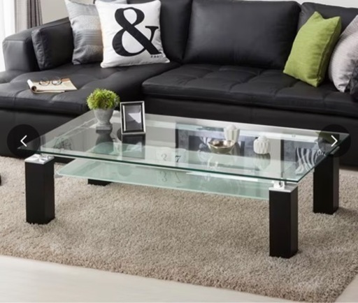 センターテーブル　ローテーブル　カフェテーブル　ガラステーブル　横150cm
