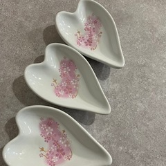ハート型　桜豆皿　3個セット