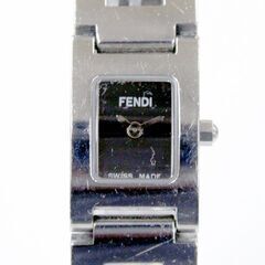 本物 FENDI 腕時計 オロロジ 3150 L スクエアフェイス ブラック文字盤 レディース 2針 ロゴブレスレット orologi 動作品 保存箱付 札幌市 清田区 平岡