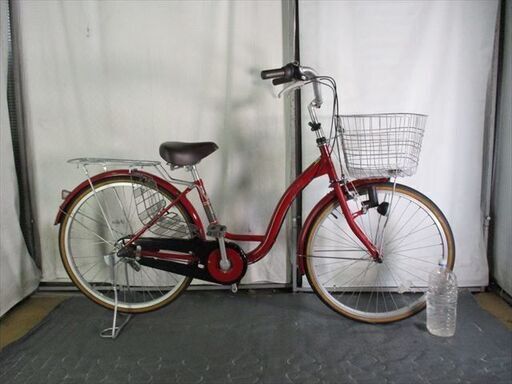 C555☆\10000円☆ 整備済み 中古自転車 アサヒ ママチャリ 赤 3段変速
