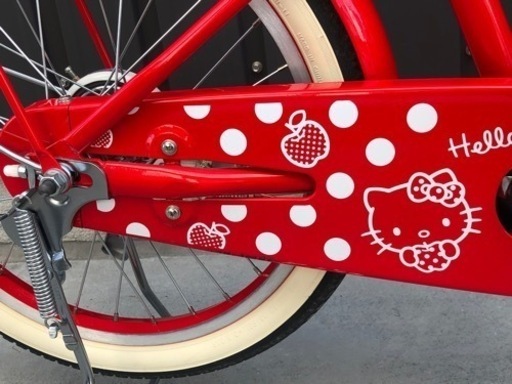 売切■ハローキティー　18インチ　自転車練習にいかがですか　補助輪付き　整備 清掃 磨き済み 売切□ハローキティー 18インチ 自転車練習にいかがですか 補助輪付き