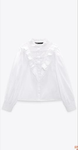 【数回のみ使用】ZARA　フリルポプリンシャツ　23ss