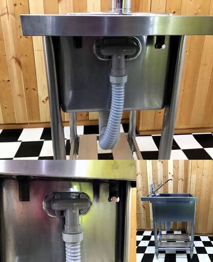 蛇口付き!! ステンレスシンク　400×600×450　水・お湯切り替え可能　厨房用品　店舗　飲食店
