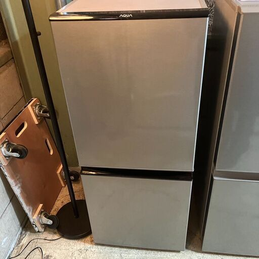 AQUA ノンフロン冷凍冷蔵庫 AQR-J13H(S) 126L 2019年製●BA02W007