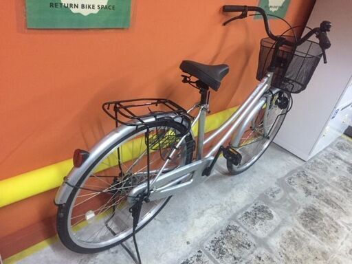 《レンタサイクル店使用　自転車整備士整備済み！》NO167中古車　26インチ　シティサイクル 　シルバー
